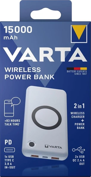 Varta 57908 15000 mAh Hızlı Şarj Kablosuz Powerbank Teşhir - 2