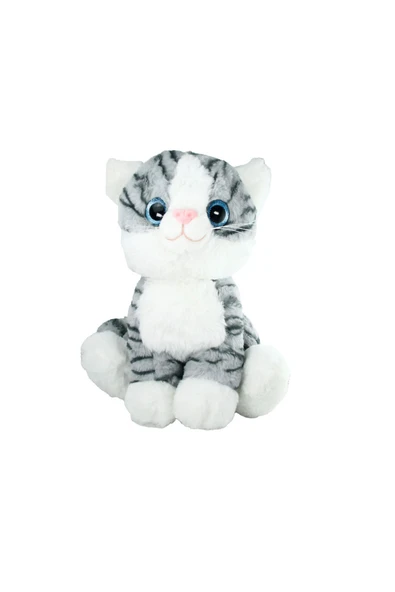 Vardem Peluş 30 cm Oturan Kedi gri