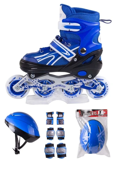 Çift Sıra Ayarlanabilir Alıştırma Pateni + Kask + Dizlik Seti 30-33