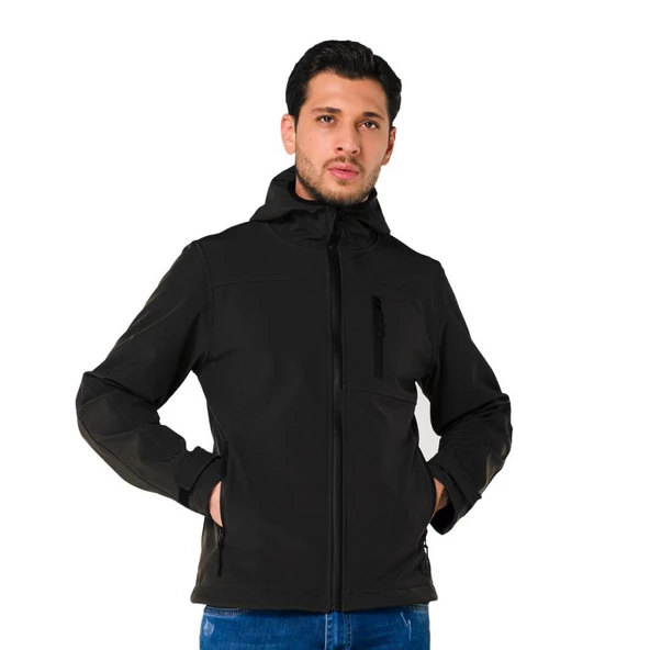 Şensel, Softshell Mont, Siyah -91E2550- Su İtici,Rüzgar Geçirmez - 2