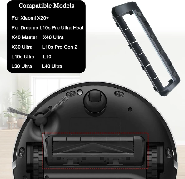 Xaomi X20+ Drame L40 Ultra AE4/L10s Robot Süpürge Uyumlu Fırça Kapağı siyah - 3