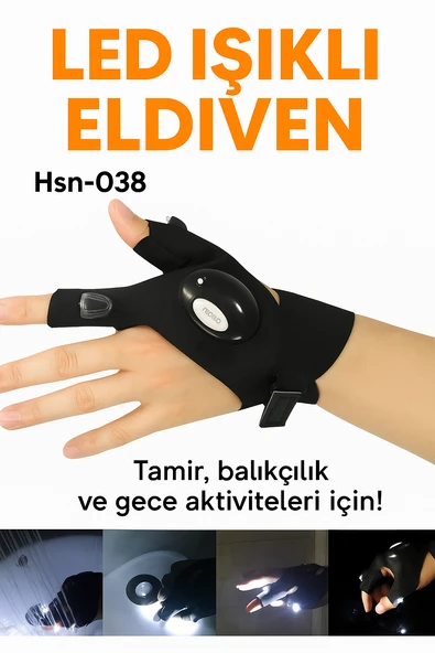2'Lİ Elektrikçi ve Tamirciler Için LED Aydınlatmalı Eldiven Karanlıkta Çalışmanın Pratik Yolu