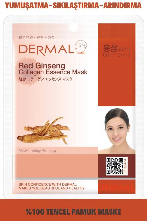 DERMAL Arındırıcı, Serinletici, Sıkılaştırıcı Kırmızı Ginseng Özlü Kolajen Maske 23gr