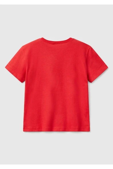 Erkek Çocuk Sarı Benetton Logo Baskılı T-Shirt - 8