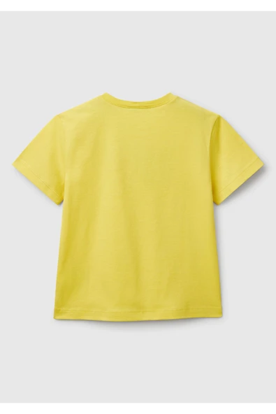Erkek Çocuk Sarı Benetton Logo Baskılı T-Shirt - 2