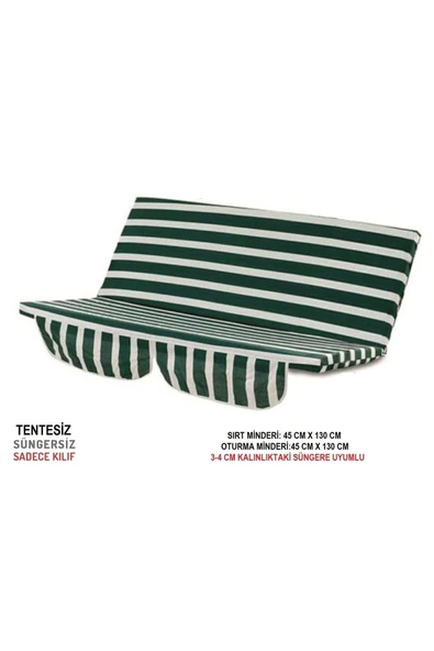 Vip Home Concept Market Ürünleri Süngersiz(tentesiz)salıncak Minder Seti (2 Kişilik) Kılıf-yeşil Beyaz ürün görseli 1