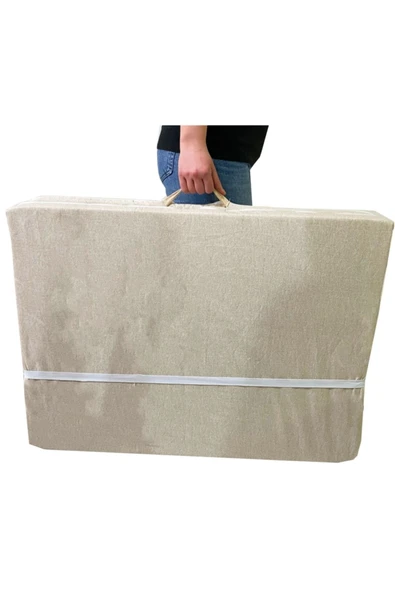 Vip Home Concept Market Ürünleri Katlanır Yatak Yer Yatağı Sünger Yatak Tek Kişilik 80x180 Krem Kırçıllı ürün görseli 1