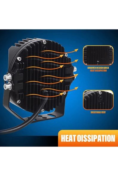 ASTRALED 7 Inch Sarı Baja Style Led Çalışma Sis Lambası Offroad Sürüş Lambası - 7