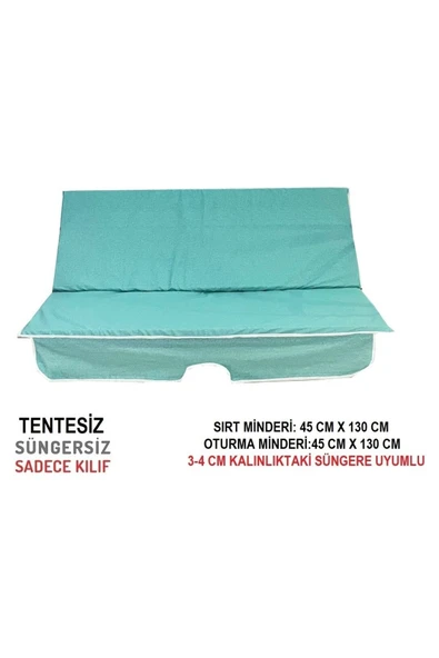 Vip Home Concept Market Ürünleri Süngersiz(tentesiz)salıncak Minder Seti (2 Kişilik) Kılıf-su Yeşili ürün görseli 1