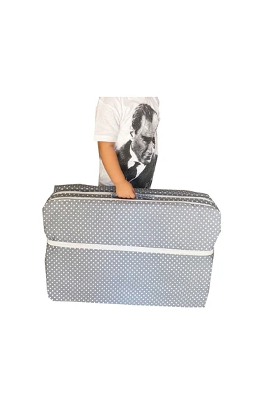 Vip Home Concept Market Ürünleri Bebek Yatağı Oyun Parkı Çocuk Yatağı Katlanabilir Sünger Yatak 60x120-4 Cm (gri Puantiyeli) ürün görseli 1