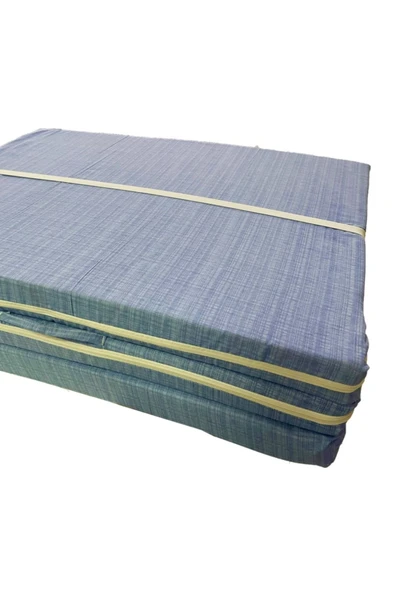 Vip Home Concept Market Ürünleri Tek Kişilik Katlanır Yer Yatağı Sünger Yatak Mavi Çizgili 80x180 Cm-6 Cm ürün görseli 1