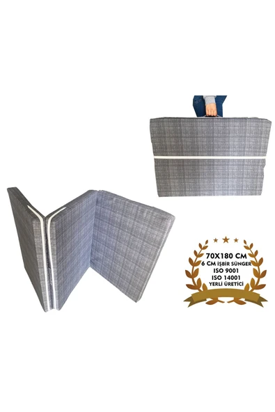 Vip Home Concept Market Ürünleri Katlanır Yer Yatağı Ve Tek Kişilik Sünger Katlanır Minder Yatak 70x180 Cm 6 Cm GRİ - 1