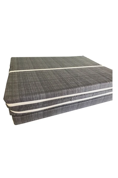 Vip Home Concept Market Ürünleri Tek Kişilik Katlanır Yer Yatağı Sünger Yatak Gri Siyah Çizgili 80x180 Cm-6 Cm ürün görseli 1