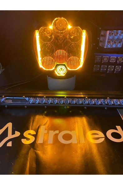 ASTRALED 7 Inch Sarı Baja Style Led Çalışma Sis Lambası Offroad Sürüş Lambası - 4