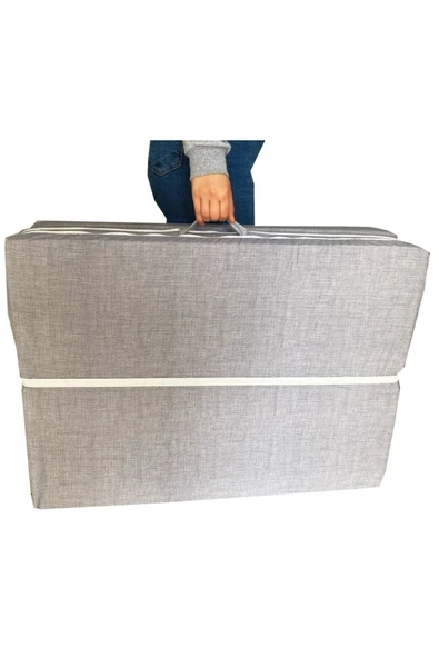 Vip Home Concept Market Ürünleri Katlanır Yatak Yer Yatağı Sünger Yatak Tek Kişilik 80x180-6 Cm Gri Kırçıllı ürün görseli 1