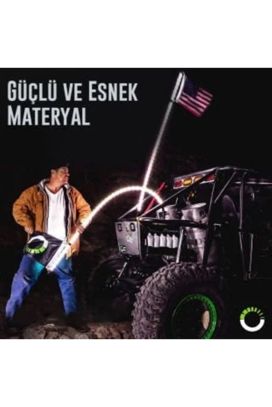 ASTRALED 1 Adet UTV ATV LED Kırbaç Spiral Anten APP KONTROL ve UZAKTAN KUMANDALI 90 cm - 4