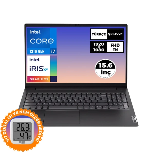 Lenovo V15 Gen 4 i7-1355U 16GB 512GB SSD 15.6" FHD W11P Laptop + Termometre 83A100GPTR 013 ürün görseli 1