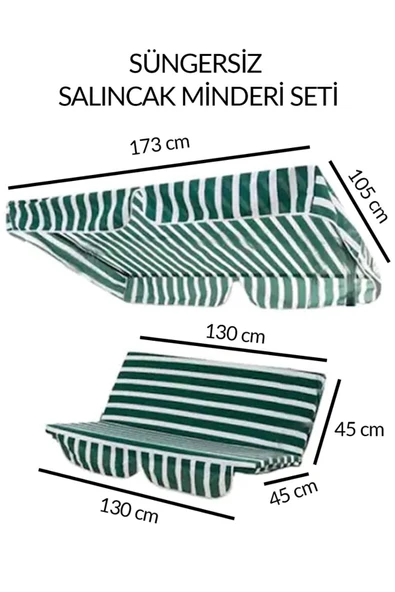 Mor Minder Süngersiz Salıncak Minder Seti Tenteli Kumaş Seti 2 Kişilik Süngersiz ürün görseli 1