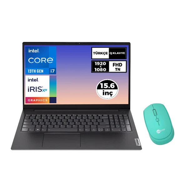 Lenovo V15 Gen 4 i7-1355U 16GB 512GB SSD 15.6" FHD Freedos Laptop + Mouse 83A100GPTR 001 ürün görseli 1