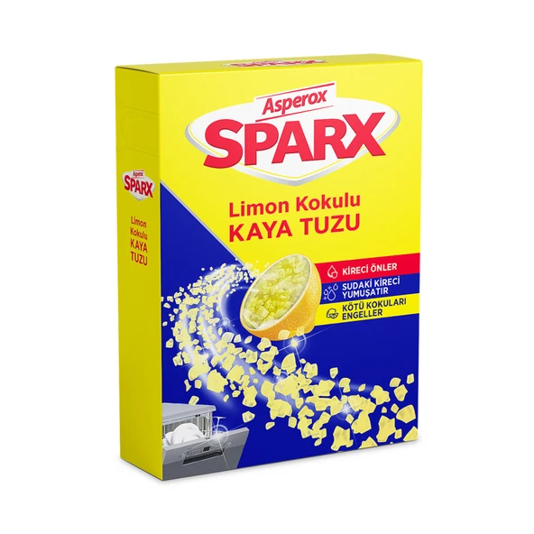 Asperox Sparx Bulaşık Makinesi İçin Limon Kokulu Kaya Tuzu 1.5 Kg