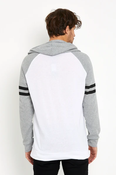 Süperlife Erkek Kapşonlu Regular Fit Kol Baskılı Sweatshirt İnce SPR22SWK105 - Resim 6