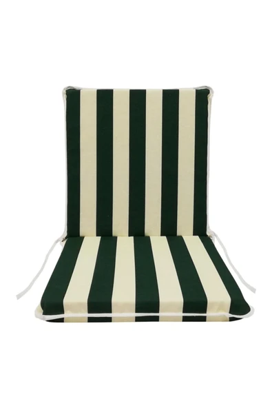Vip Home Concept Market Ürünleri Sandalye Minderi 1 Adet Bağcıklı Bahçe Minderi Arkalıklı (yeşil-beyaz)yıkanabilir ürün görseli 1