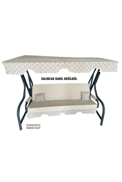 Vip Home Concept Market Ürünleri Süngersiz Tenteli Salıncak Kumaş Seti 3 KİŞİLİK 162x48 Cm KREM ZİNCİR ürün görseli