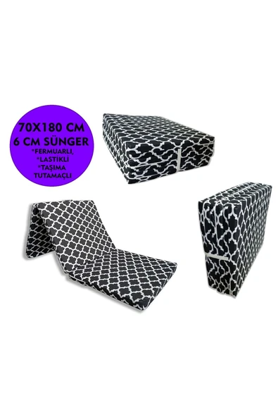 Vip Home Concept Market Ürünleri Katlanır Yer Minderi Ve Tek Kişilik Süngerli Katlanır Minder 70x180 Cm 6 Cm Büyük Karaçatı ürün görseli 1