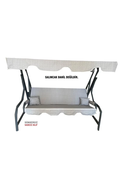 Vip Home Concept Market Ürünleri 3 Kişilik Salıncak Minderi Süngersiz Kılıfı Gri Bahçe Minderi ürün görseli 1