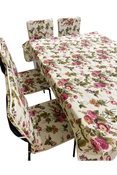 Vip Home Concept Masa Örtüsü Takımı ve Büyük Boy Arkalıklı Sandalye Minderi 6 Adet ürün görseli 1