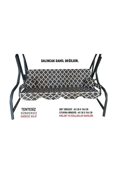 Vip Home Concept Market Ürünleri Süngersiz(tentesiz)salıncak Minder Seti 3 Kişilik Kılıf-karaçatı