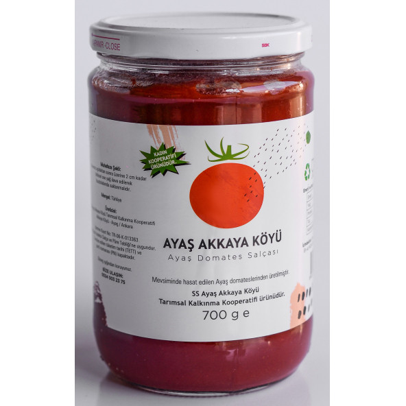Ayaş Akkaya Kooperatifi Domates Salçası 700 gr - 1