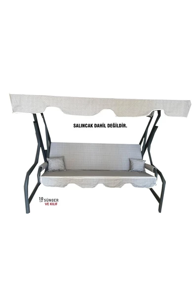 Vip Home Concept Market Ürünleri 3 Kişilik Salıncak Minderi Süngerli Kılıfı Gri Bahçe Minderi ürün görseli