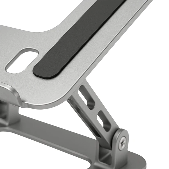 NPO NVR-5035 Açı Ayarlı Ergonomik Macbook Özel 17" Masaüstü Notebook Stand Gümüş Gri - 6