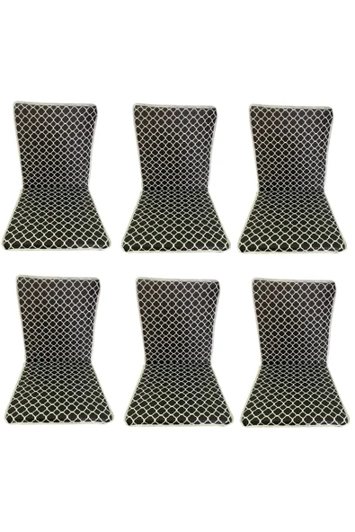Vip Home Concept Market Ürünleri Sandalye Minderi Arkalıklı Lastikli Fermuarlı Süngerli-6 Adet(kara Çatı)yıkanabilir ürün görseli 1