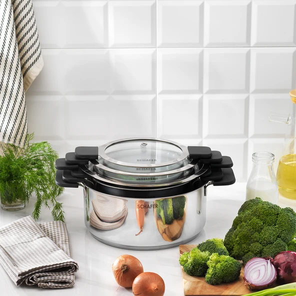 Schafer Iconic Çelik Tencere Seti 6 Parça-Inox - 4