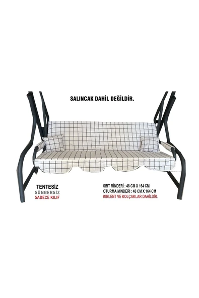 Vip Home Concept Market Ürünleri Süngersiz(tentesiz)salıncak Minder Seti 3 Kişilik Kılıf-beyaz Pano ürün görseli 1