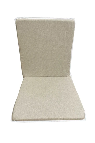 Vip Home Concept Market Ürünleri Sandalye Minderi Arkalıklı Lastikli Fermuarlı Süngerli-1 Adet(krem Kırçıllı)yıkanabilir ürün görseli 1