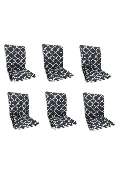 Vip Home Concept Market Ürünleri Sandalye Minderi Arkalıklı Lastikli Fermuarlı Süngerli-6 Adet(karaçatı)yıkanabilir ürün görseli 1