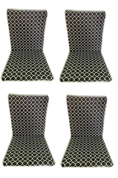 Vip Home Concept Market Ürünleri Sandalye Minderi 4 Adet Bağcıklı Bahçe Minderi Arkalıklı (kara Çatı)yıkanabilir ürün görseli 1