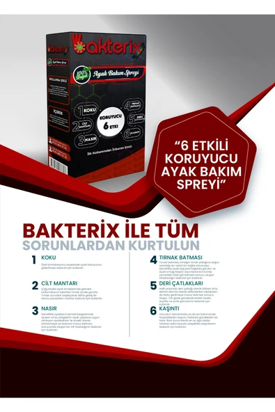 Bakterix Ayak Koku Önleyici Ve Mantar Karşıtı Sprey 100 ml - Ayak Hijyen Spreyi - 2