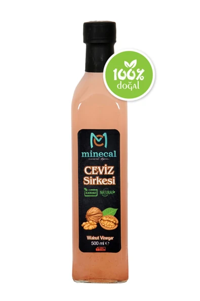 Minecal Ceviz Sirkesi 500 ml – %100 Katkısız Doğal | Şekersiz | Koruyucu Içermez - 1