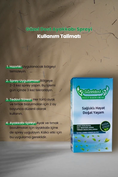 Güzeldost Ayak Kokusu Önleyici Sprey – Doğal İçerikli, Ferahlatıcı ve Koruyucu Etki - 3