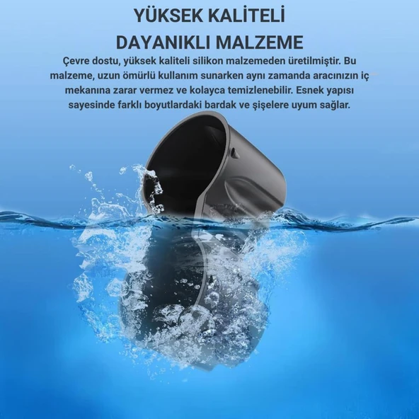 Polham Tesla Model 3 ve Model Y ile Uyumlu Bardak ve Şişe Tutucu, Temizlenebilir Çıkabilen Silikon Bardak Tutucu - 10