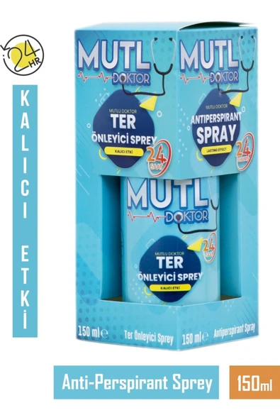 Mutlu Doktor Ter Önleyici Sprey 150 ml – Uzun Süreli Kuruluk & Aromatik Koku - 1