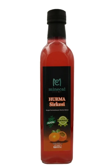 Minecal Hurma Sirkesi 500 ml – %100 Katkısız Doğal | Şekersiz | Koruyucu Içermez