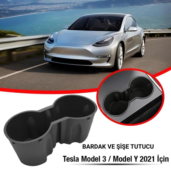 Polham Tesla Model 3 ve Model Y ile Uyumlu Bardak ve Şişe Tutucu, Temizlenebilir Çıkabilen Silikon Bardak Tutucu - 7