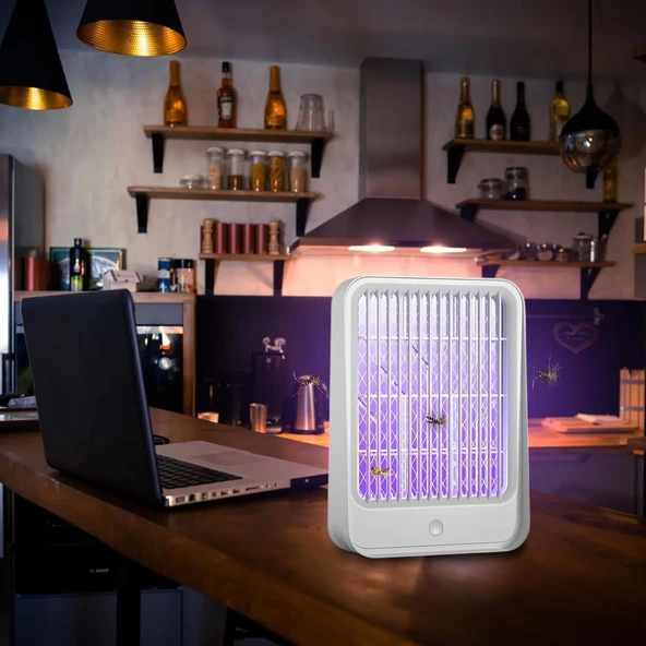 Elektrikli Sinek Kovucu Usb Şarjlı Sessiz Ve Etkili Led Işıklı Kapan - Resim 2