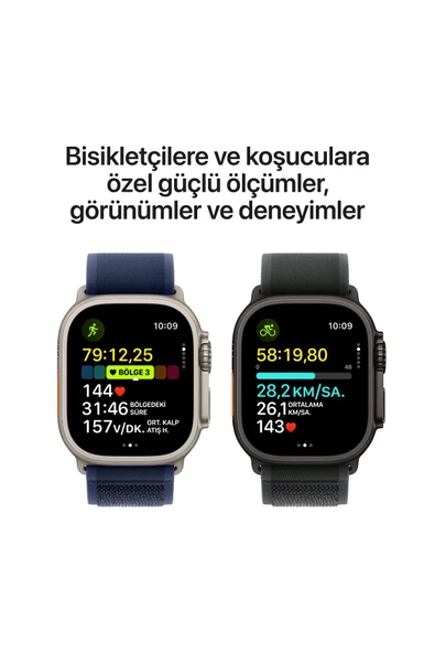 Apple Watch Ultra 2 GPS + Cellular 49mm Siyah Titanyum Kasa ve Koyu Yeşil-Alpine Loop Kordon Akıllı Saat - Large  (Apple Türkiye Garantili) - 4