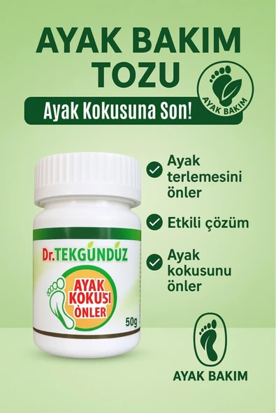 Dr. Tekgündüz Ayak Bakım Tozu 50 g | Ferahlatıcı Etkili - Kokuya Karşı Destekleyici Bakım - 2